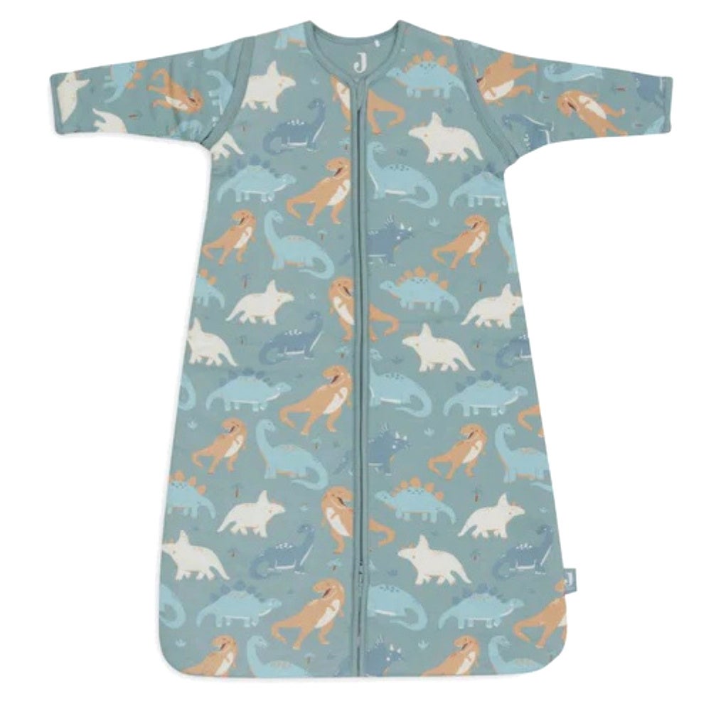 Jollein Roarsome babyslaapzak met kleurrijke dinosaurussen en afritsbare mouwen