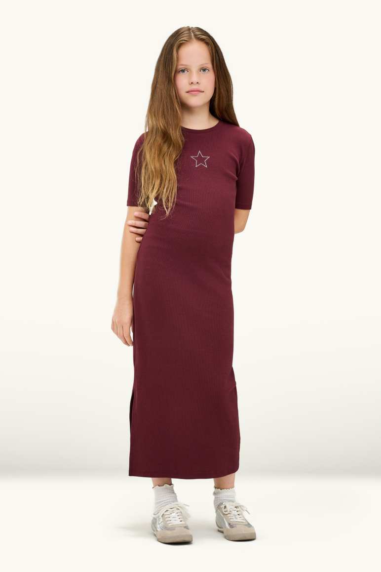 Ster - jurk met strass-steentjes - ribstof