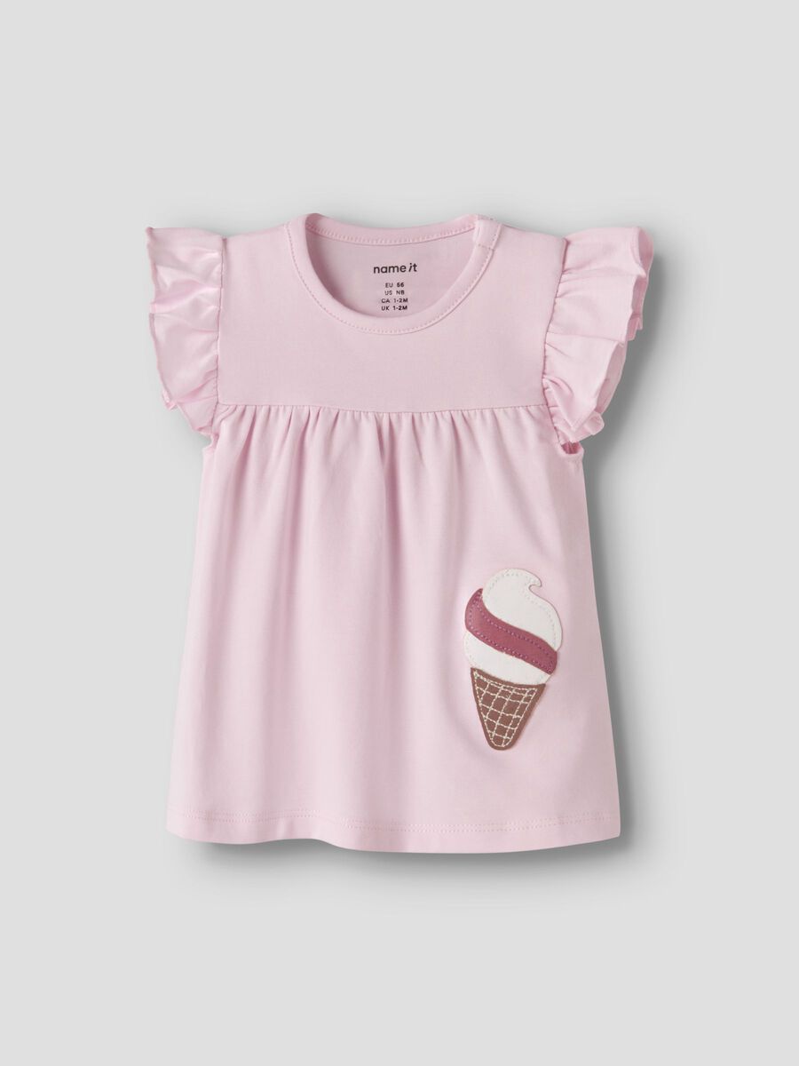 Roze biologische katoenen babytop van NAME IT