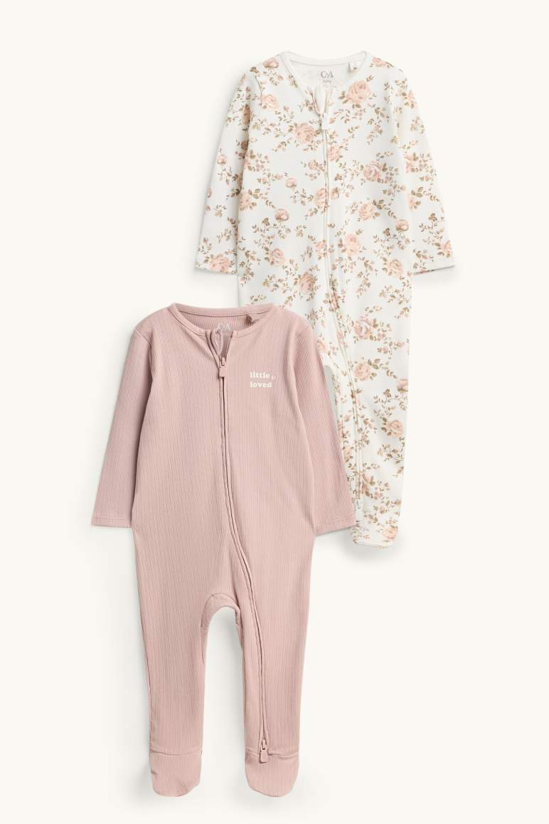 Set van 2 - bloemetjes - babypyjama
