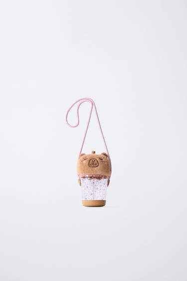 Zara-schoudertas met capybara en roze hengsel
