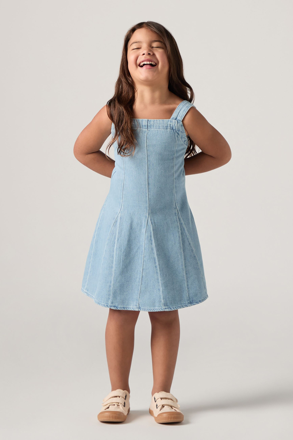 Levi's Kids Godet Dress - girl - 2A - Blauw / Marin Babe W/O Destructio