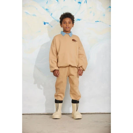 Mini Rodini Beige Elephant Shrew Emb Sweatpants