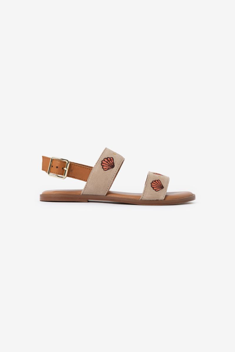 Beige suéde sandalen met embroidery (representatief categoriebeeld)